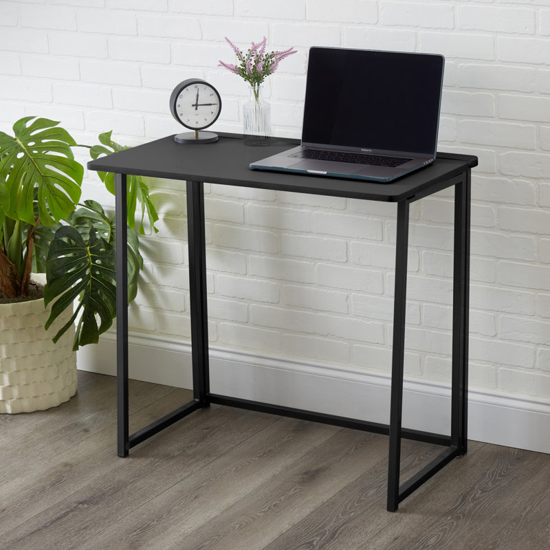 Bureau pliable Ebern Designs, Noir / Noir