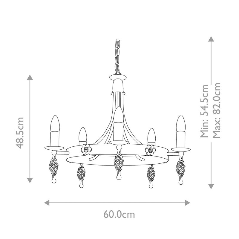 Rundell 5 - Light Waggon Wheel Chandelier