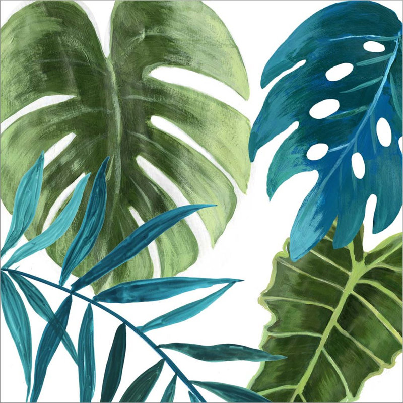 «Tropical Leaves I» par Asia Jensen, art mural encadré