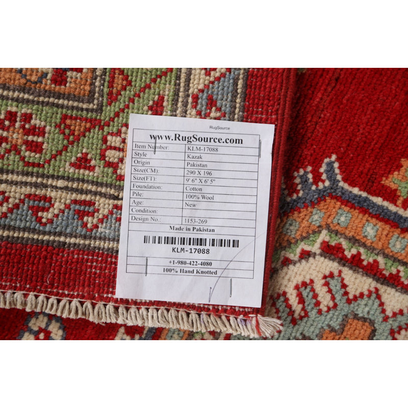 One-of-a-Kind 6'5'' X 9'6'' New Age Wool Area Rug in Red