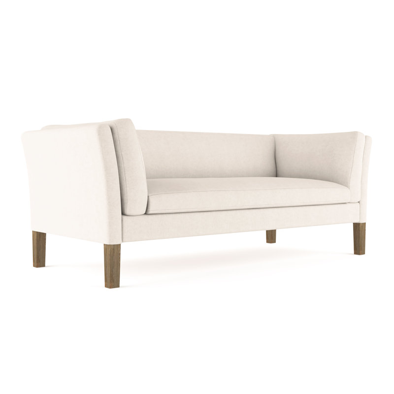 Canapé Charlton, Velours moelleux albâtre, Ébène, H 31 po x l 108 po x P 40 po