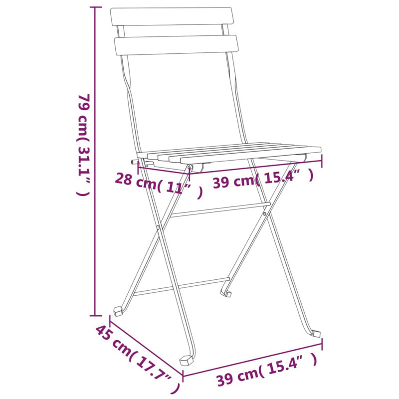 Folding Patio Dining Side Chair