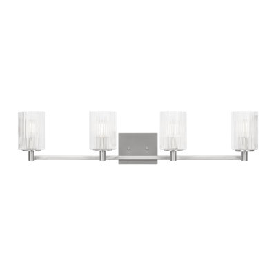 Luisa bath wall sconce with clear fluted glass shades