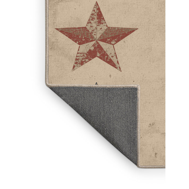Soft Plush Eucleides July 4Th Modern & Contemporary Abstract Area Rug in Beige – Beige Binding, 2x3
