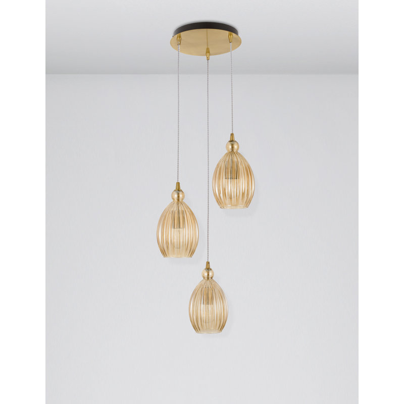3 - Light Brass Cluster Pendant