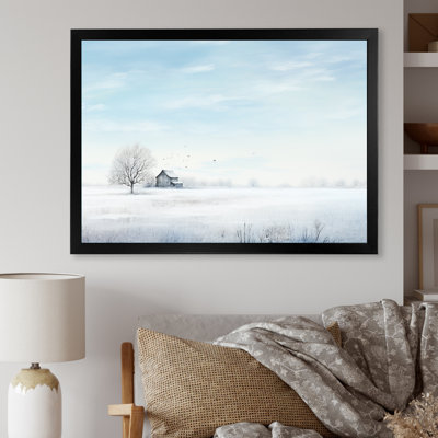 Paysage d'hiver, minimalisme sur toile