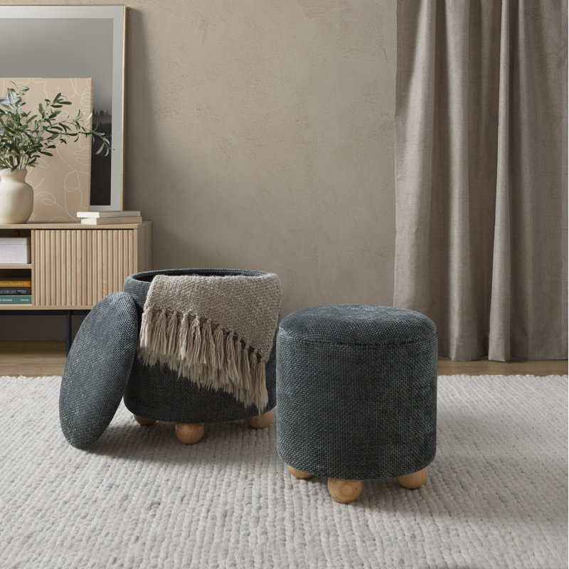 Hackler Nesting Ottoman Set, Green