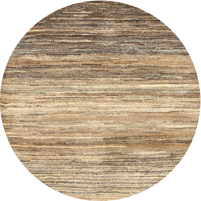 Tapis contemporain brun clair, Rond 6 pi
