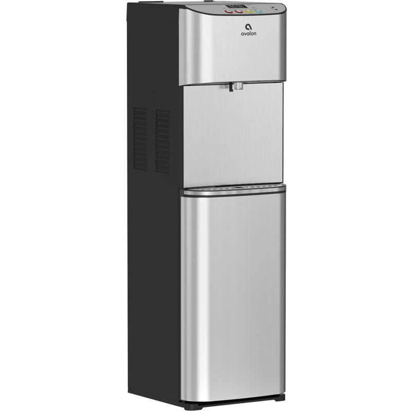 Refroidisseur d'eau électrique autoportant pour bouteilles d'eau chaude, froide et à température ambiante, Argent / noir