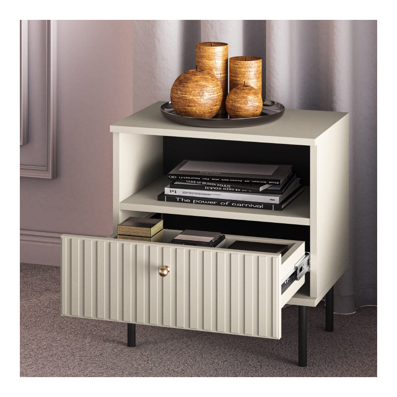 DROMA 50cm W Manufactured Wood Bedside Table