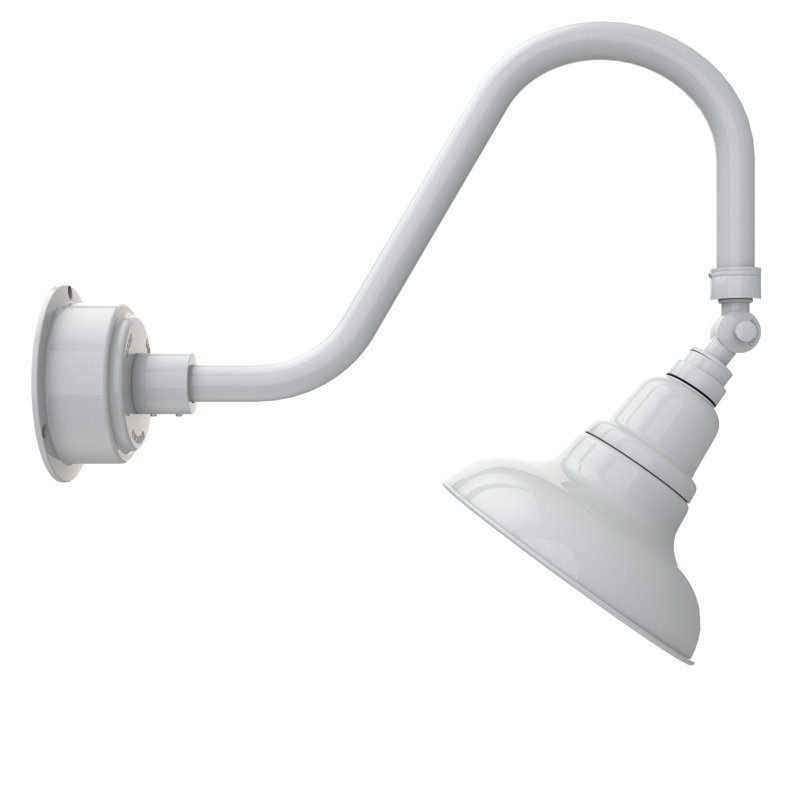 Luminaire de grange d'extérieur à DEL Adesh, Blanc