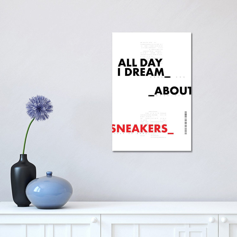 All Day I Dream About Sneakers II by Avesix - Wrapped Canvas Print, 30.48 cm H x 45.72 cm W