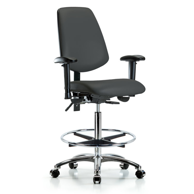 Chaise de dessin Alberts, Roulettes, Anthracite, Inclus