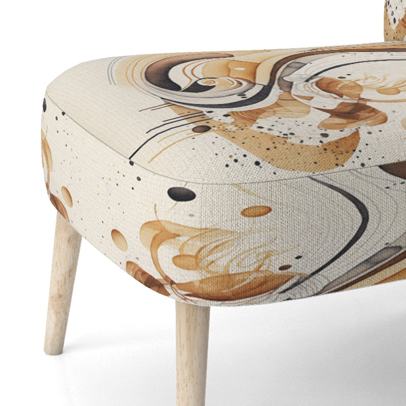 Chaise d'appoint moderne rembourrée brune et noire Mouvement IV