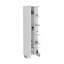 Armoire de coin en lin Urano, cinq tablettes extérieures, une porte, quatre tablettes intérieures - blanc-745745349