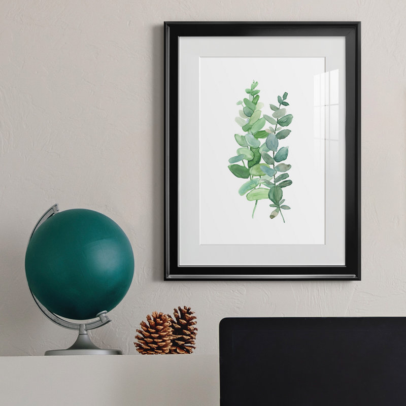 Eucalyptus II - Peinture sur toile encadrée, Noir, H 18,5 po x l 24,5 po x P 1,5 po