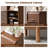 Bachman 36” Tall Brown Cabinet With Roll-Up Door And Adjustable Shelf – Modern Slatted Storage Organizer