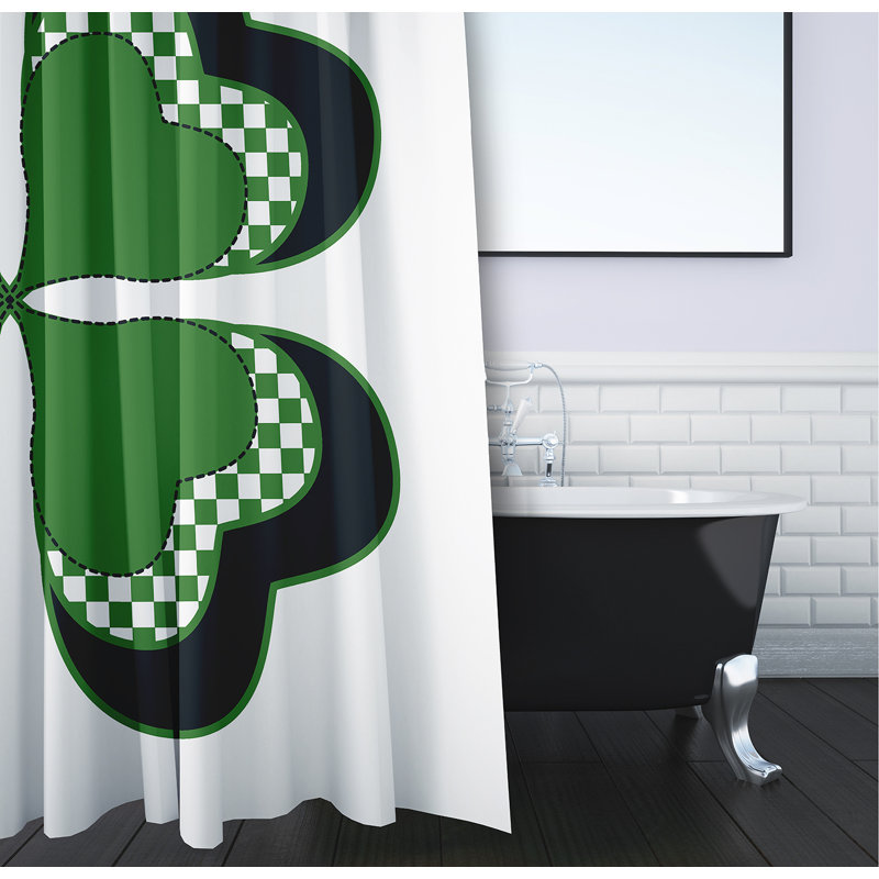 Rideau de douche simple Clairemarie, Vert