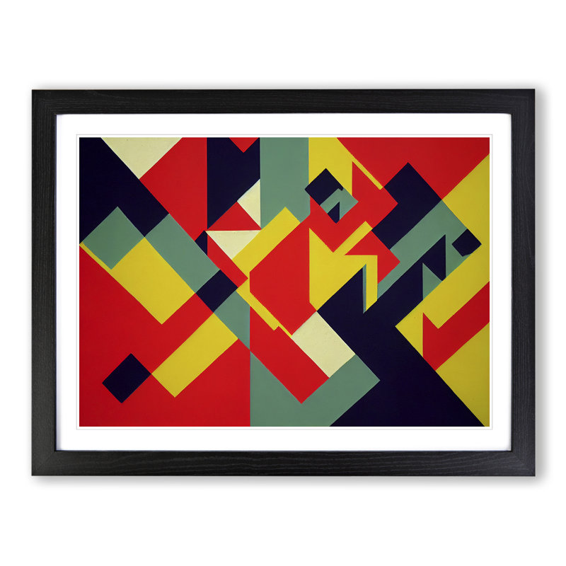 Illuminating Abstract - Single Picture Frame Print, Black, 46cm H x 64cm W x 2cm D