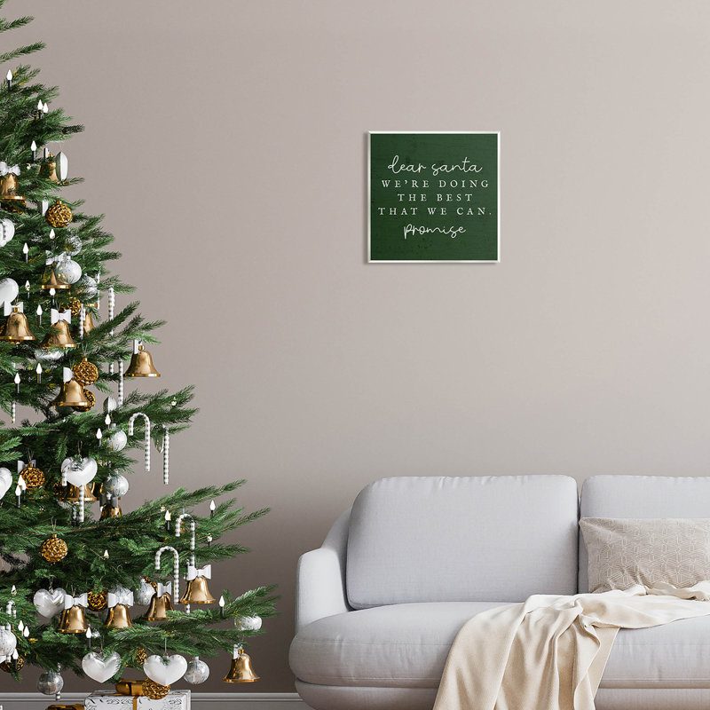 Dear Santa Best We-268, H 12 po x l 12 po x P 1,5 po, Plaque murale