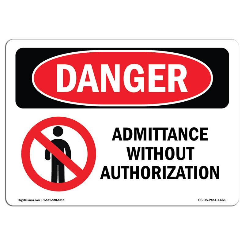 Pas d'admittance sans une plaque en aluminium 12 x 18, H 18 po x l 24 po x P 0,1 po