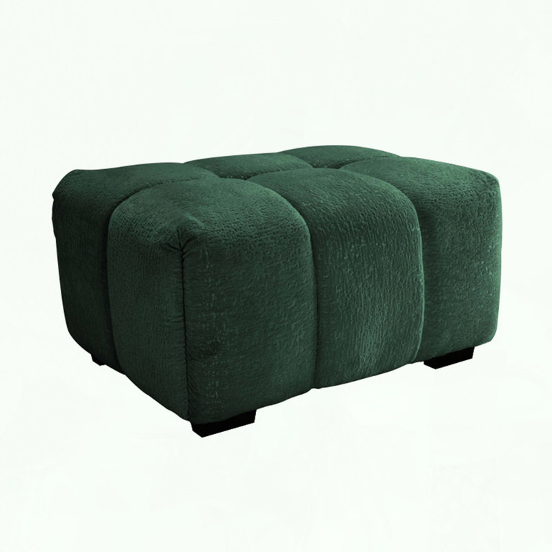 Modular Ottoman with High-Resilience Sponge Cushion, Green