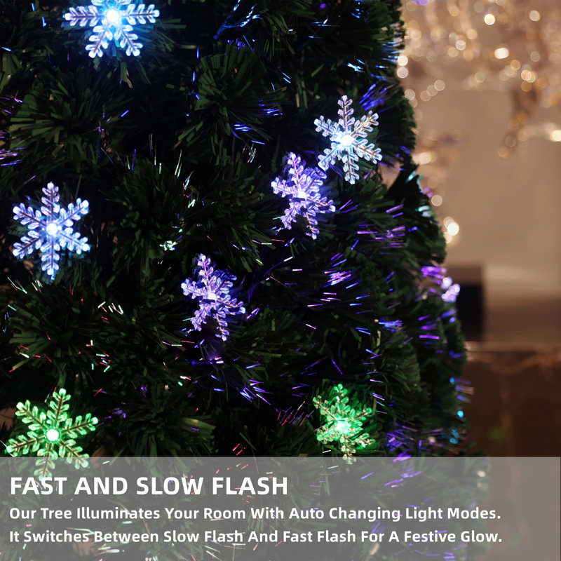 Lighted Artificial Fir Christmas Tree, 6'