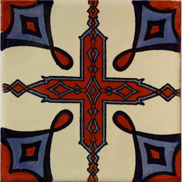 6" x 6" 4pcs TalaMex Zacapu Talavera Mexican Tile
