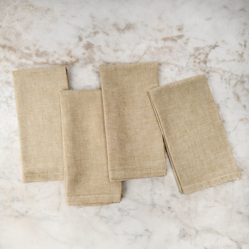 Glenn Cotton Blend Square Napkins, Natural