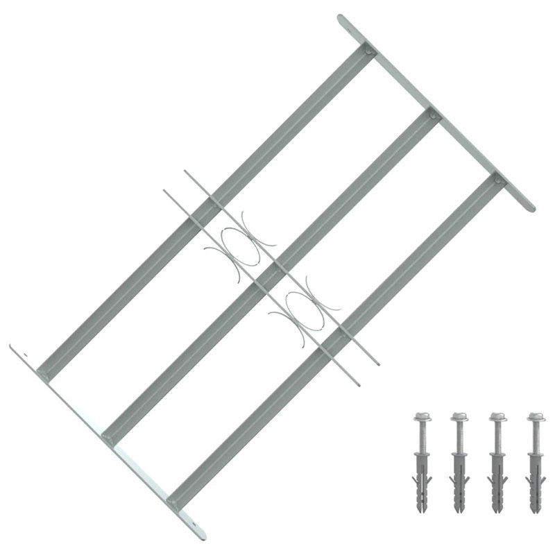 Grille de sécurité réglable pour fenêtres, 3 barres transversales de 19,7 po à 25,6 po