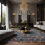 Tapis gris soyeux et moelleux-697519979