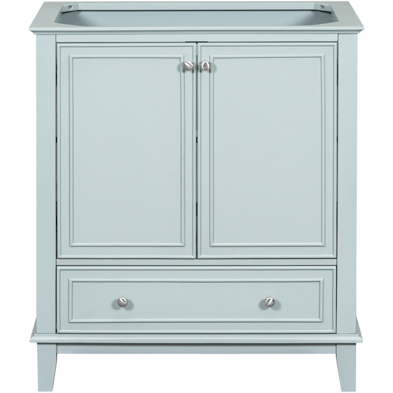 Base de meuble de salle de bain bleue 30 po, style moderne avec et, portes, tiroir, tablette réglable, assemblage requis par vous-même, meuble-lavabo de 30 po en bleu, portes ravissantes et rangement