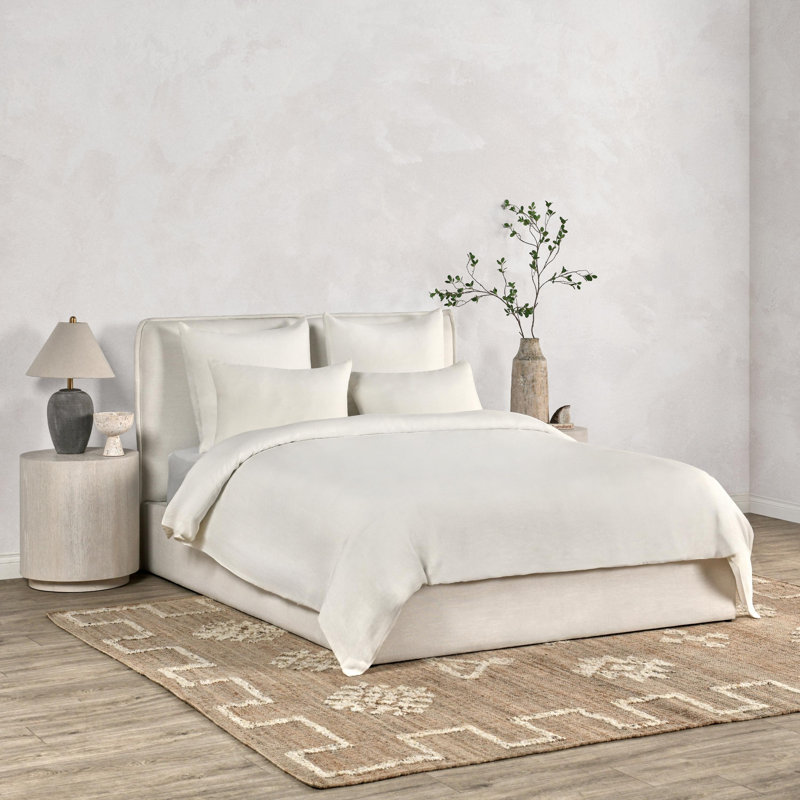 Couette en tissu de chanvre Paloma, Housse de couette pour très grand lit, Ivoire