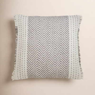 Carey Fringed Cotton Throw Pillow