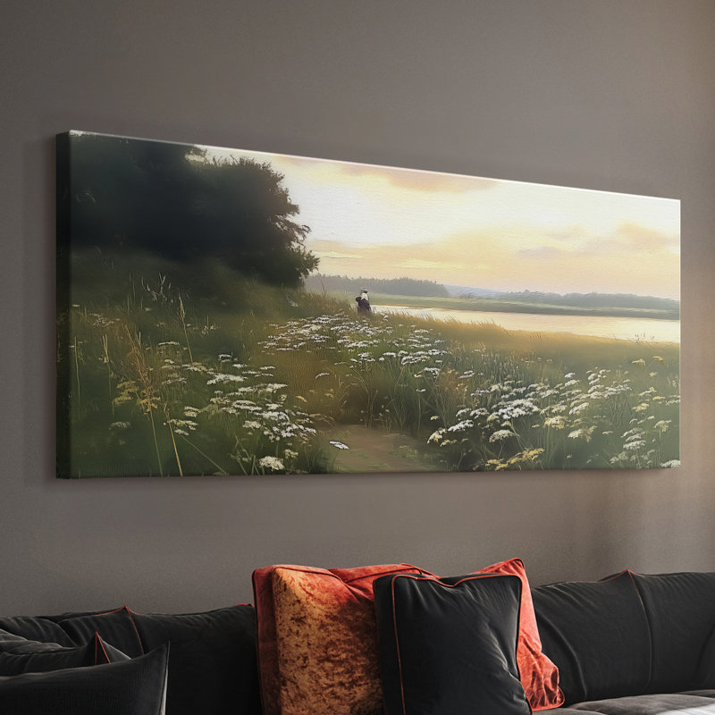 Série paysage - CLVII - Toile tendue avec châssis - Prêt à accrocher, H 12 po x l 30 po
