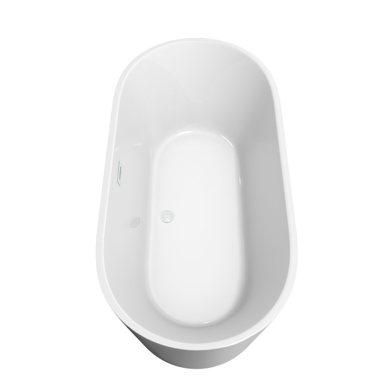 Carissa 67'' x 32'' Soaking Acrylic Bathtub, Shiny White