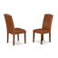 Ensemble de table de salle à manger 5 pièces comprenant une table de cuisine rectangulaire avec rallonge papillon et 4 chaises Parsons en simili cuir brun, acajou-245358320-245358317