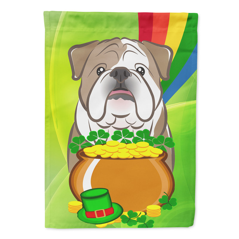 Drapeau de jardin Arella St. Patrick's, Bulldog (brun clair et blanc)