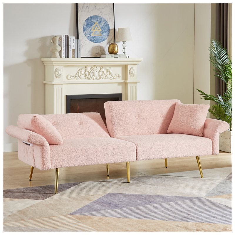 Canapé-lit d'appoint rembourré Modern Modern, Rose