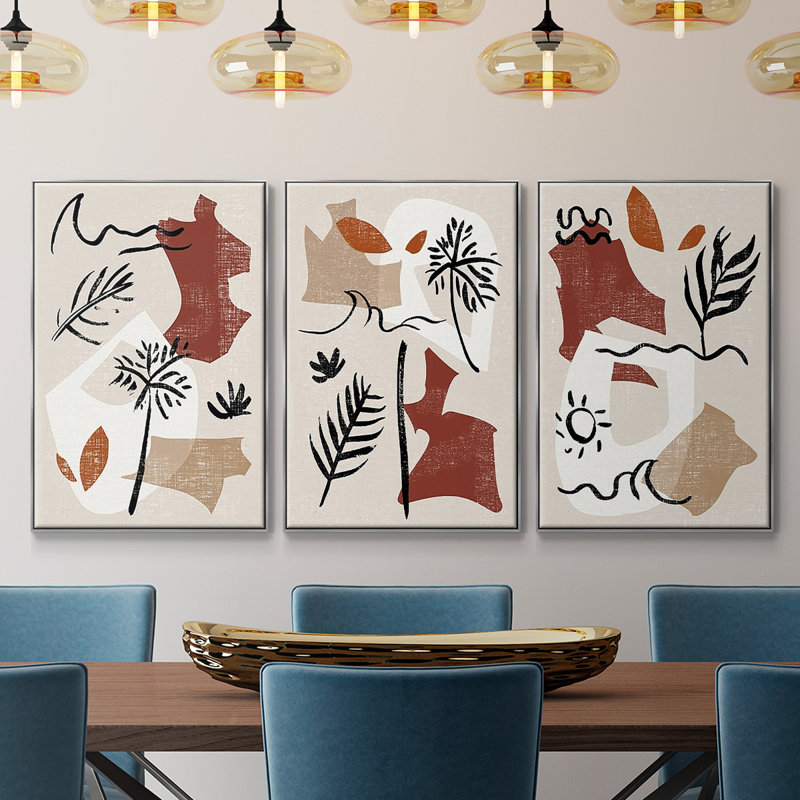 Soft Palms IV, reproduction sur toile 3 pièces, H 48 po x l 96 po x P 2 po, Argent