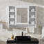 Armoire de toilette murale 36 po 3-en-1 avec tablette réglable, porte à fermeture en douceur et miroir haute définition-1183074337