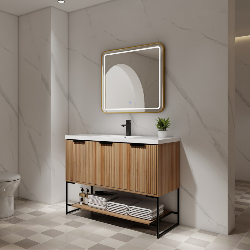 Meuble-lavabo simple 63 po avec plateau en céramique
