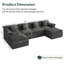 Canapé modulaire Boneless de 142 po avec assise profonde, canapé en velours côtelé désossé, aucun assemblage requis-1092338940
