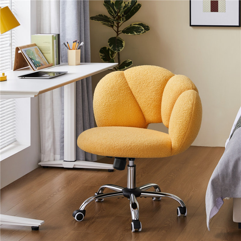 Boucle 360 Swivel Height Adjustable Task Chair, Yellow