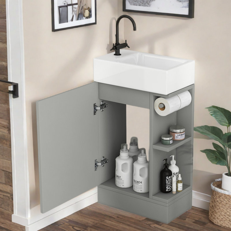 Ensemble de meuble-lavabo simple 18,6 po Keiler, Gris