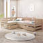 Lit plateforme en L avec trois tiroirs de rangement-949297864