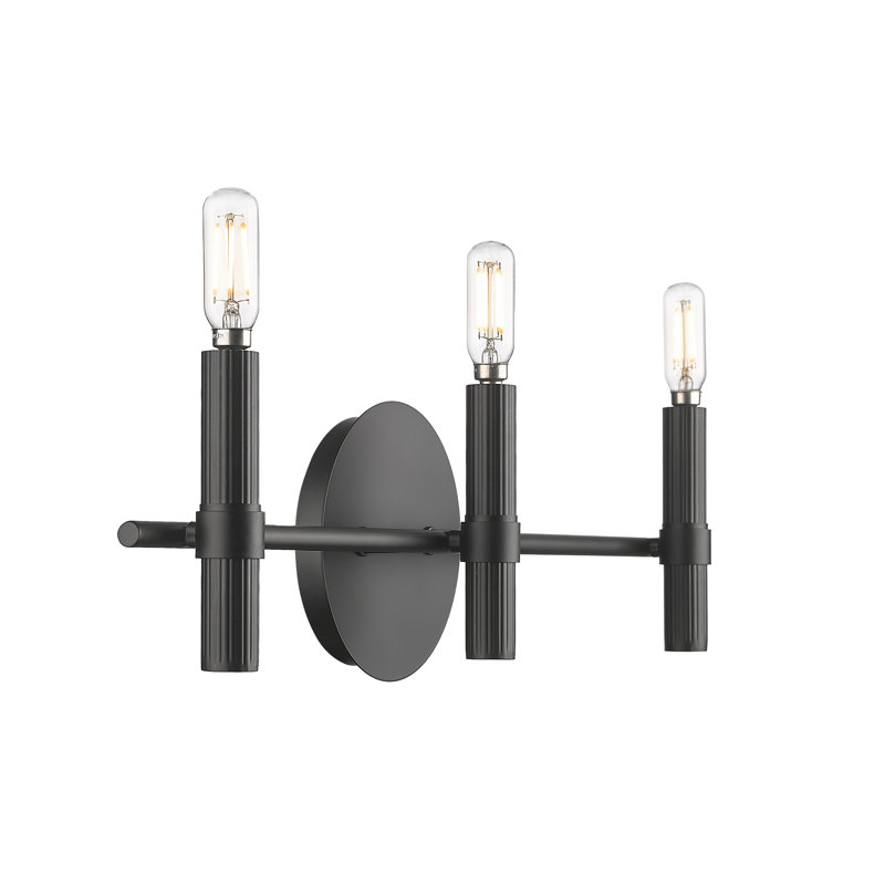 Meuble-lavabo 3 lumières Obyrne - noir mat
