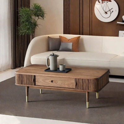 Rustic Wood Coffee Table, Copper Legs, Easy
