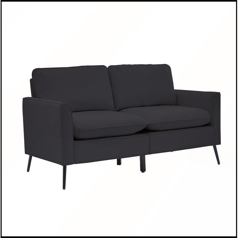 Causeuse rembourrée Cat, Black Faux Leather