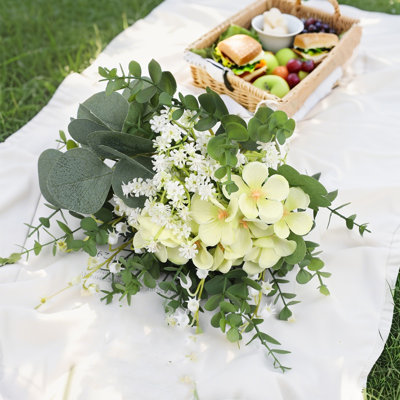 Faux fleurs mixtes artificielles en forme de boîte de tiges d'eucalyptus artificiel pour la maison, le mariage, l'intérieur et l'extérieur